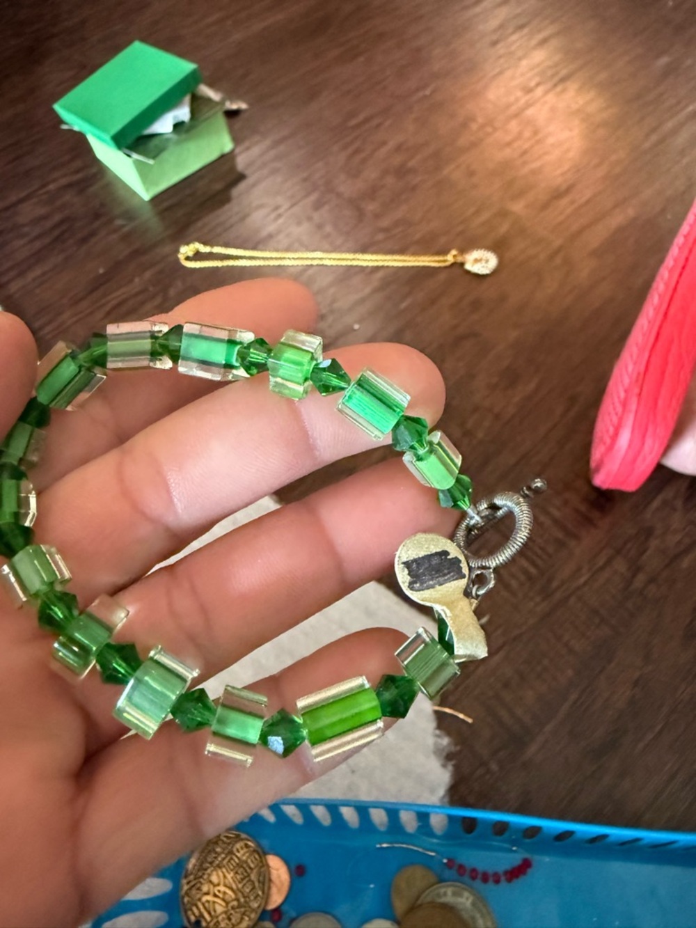Green Glass Bead Bracelet - Women Jewelry - Picture 6 of 7